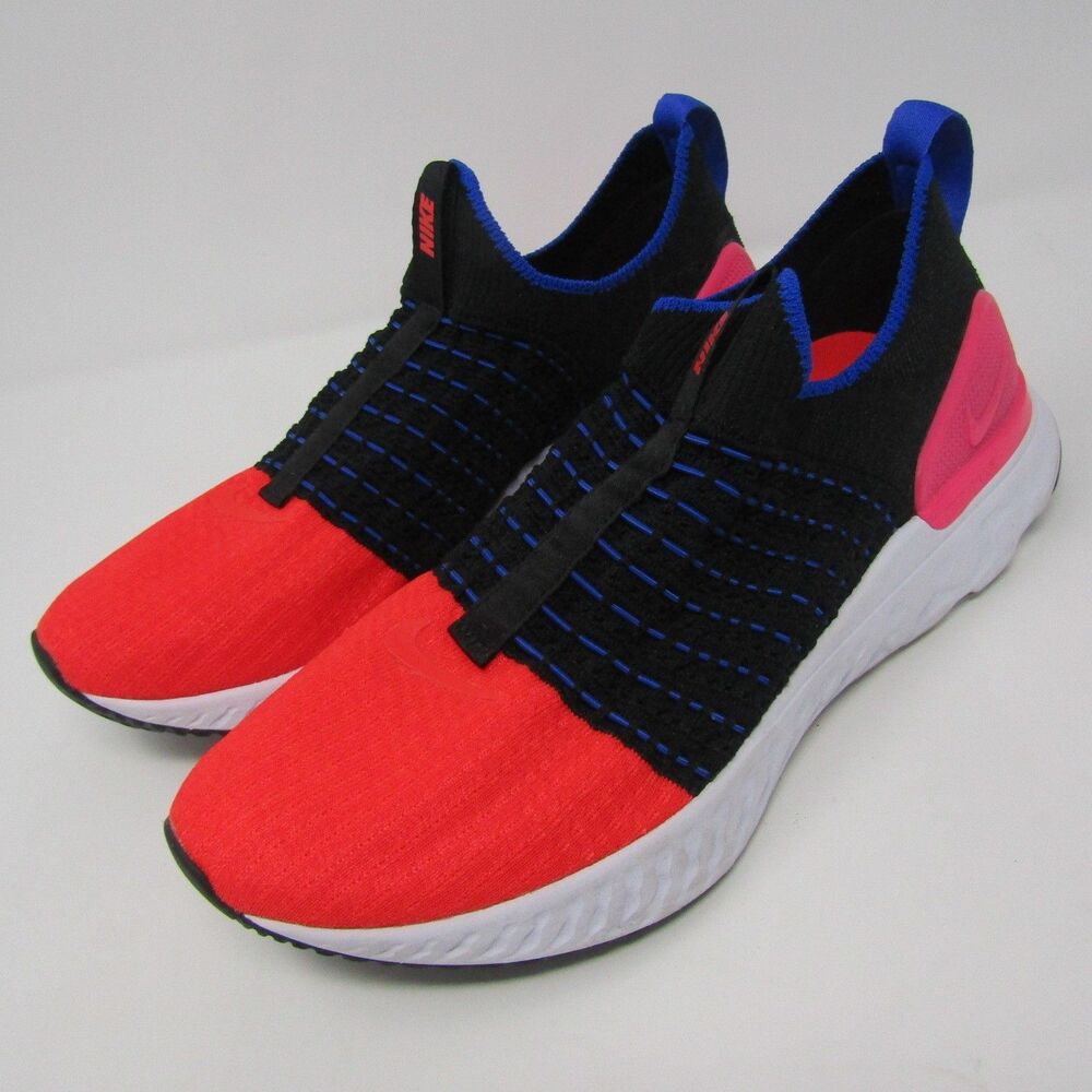 Nike React Phantom Run Flyknit 2 Women's US 9.5 Red Black Slip On Running Shoes